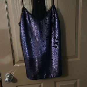 Banana Republic sequined tank, navy, medium